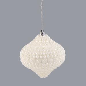 BOULE OIGNON 8CM PERLE BLC