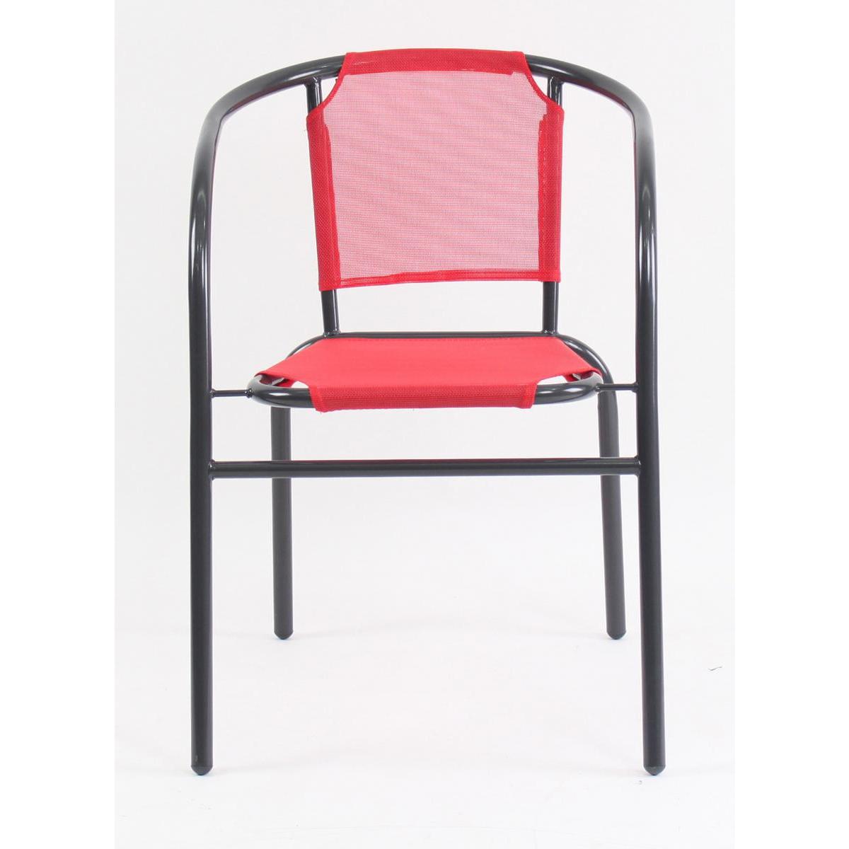 Fauteuil Caleta - Acier et textilène - 59 x 51 x H 72 cm - Rouge Fauteuil Caleta - Acier et textilène - 59 x 51 x H 72 cm - Rouge