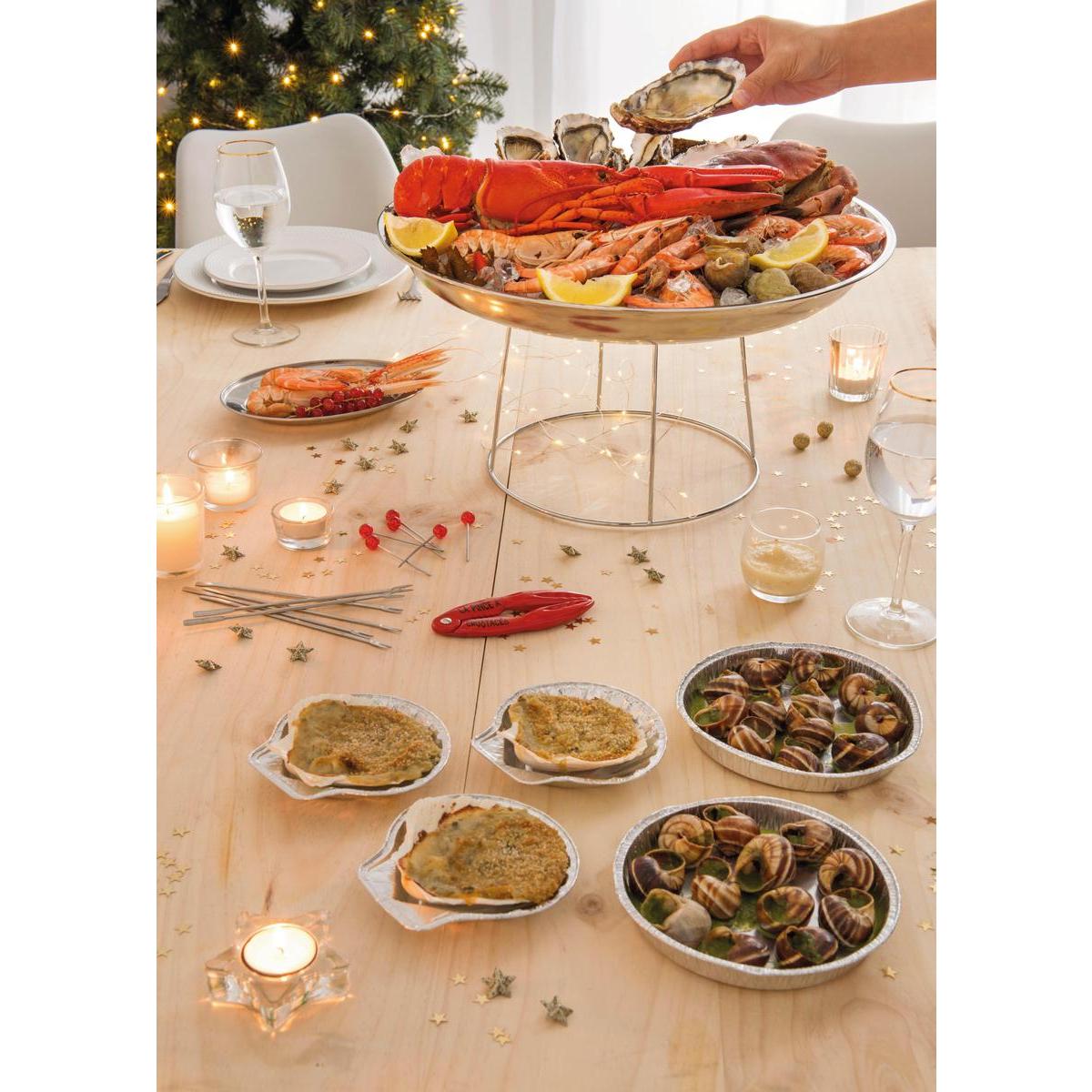 Plateau Polystyrène Pour Fruit De Mer Gifi Support pour plateau à fruits de mer - ø 19 x H 24.8 cm - Gris