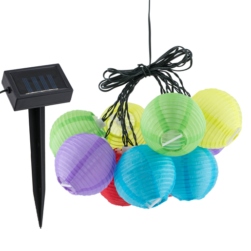 Guirlande Solaire 10 Lampions 3 8 M Bornes Et Lampes Solaires La Foir Fouille
