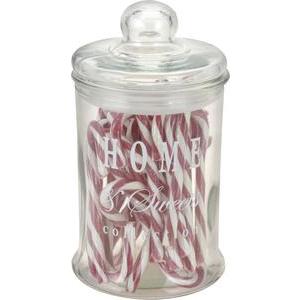 Bocal en verre avec cannes de Noël - 390 g