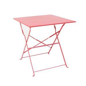 Table Diana carrée - 70 x 70 x H 71 cm - Rouge fraise - MOOREA