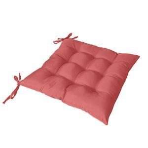 Galette de chaise capitonnée - 40 x 40 cm - Corail