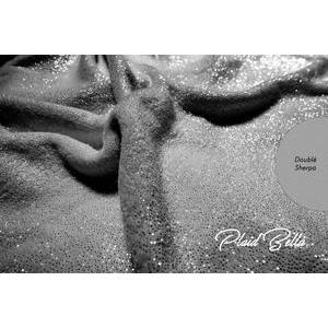 Plaid polaire sharpa - Bella - 125 x 150 cm - Gris