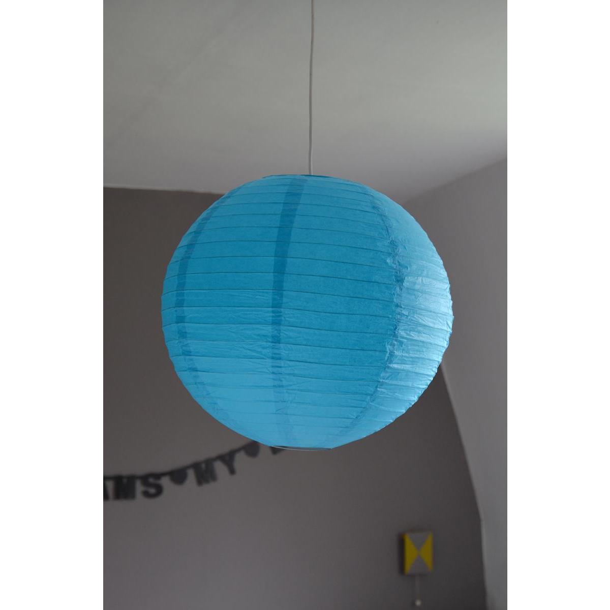 Boule japonaise luminaire - Papier - Diamètre 60 cm - Bleu
