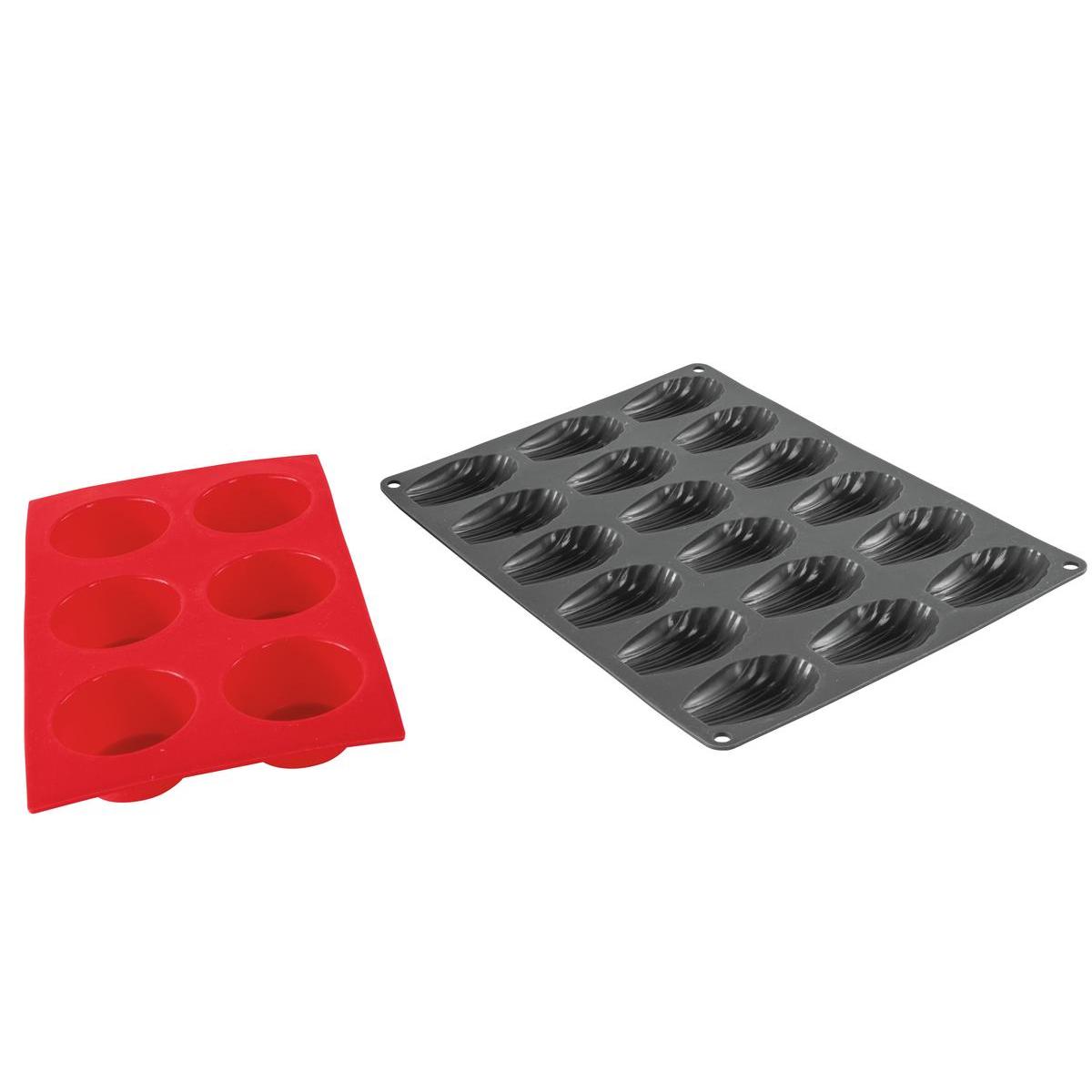 Plaque Pour 18 Maxi Madeleines En Silicone Differents Coloris Ustensile Patisserie La Foir Fouille