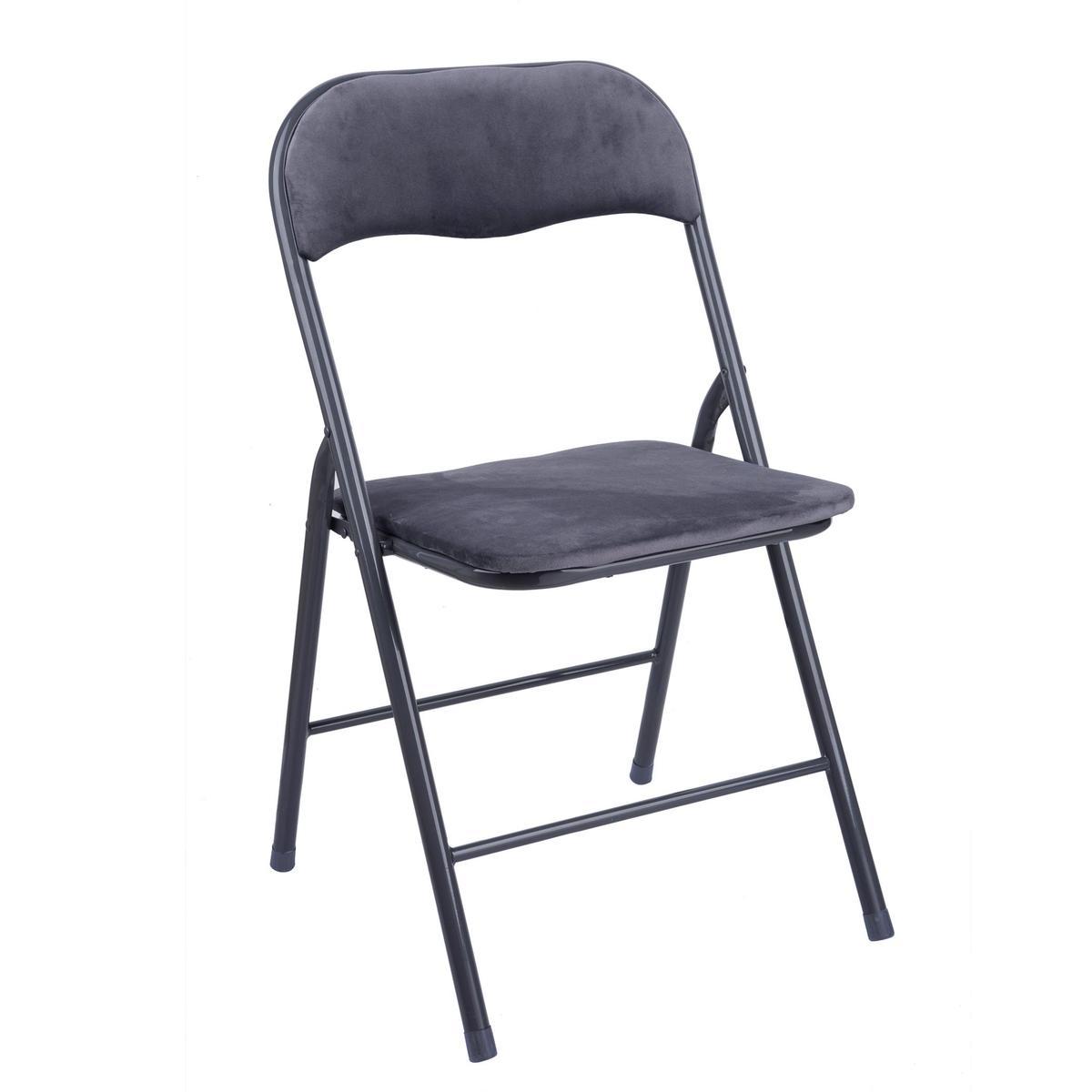 chaise pliante 43 5 x 43 5 x h 79 cm gris chaises et tabourets de cuisine la foir fouille