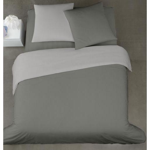 Housse De Couette Coton Gris Marron Linge De Lit La Foir Fouille
