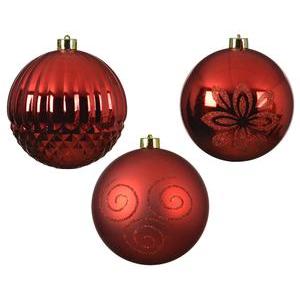 Boules incassable - mat, brillant, moulée  - Rouge
