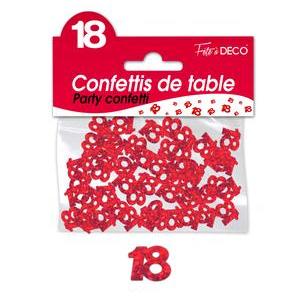 Confettis de table 18 ans rouge