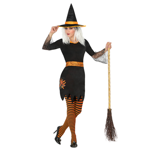 Déguisement sorcière noir orange , Déguisements Halloween