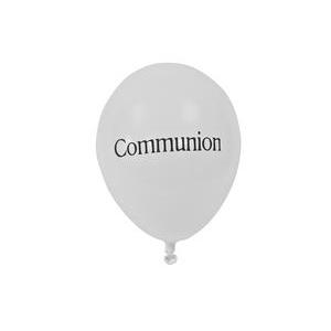 8 ballons imprimés 'communion ' - ø 25 x 32 cm - Blanc