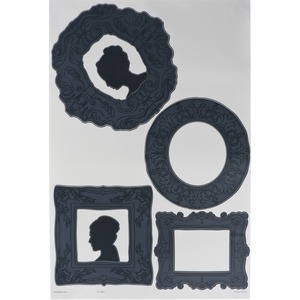 Sticker adhésif déco cadres et portrait - 50 x 70 cm - Noir