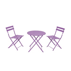 Table ronde et ses deux chaises pour enfant - Violet
