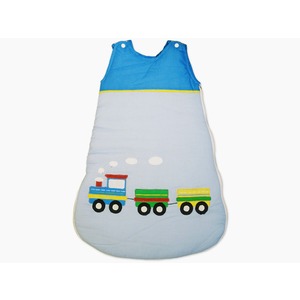 Gigoteuse bébé garçon petit train à pressions - 45 x 65 cm - Bleu