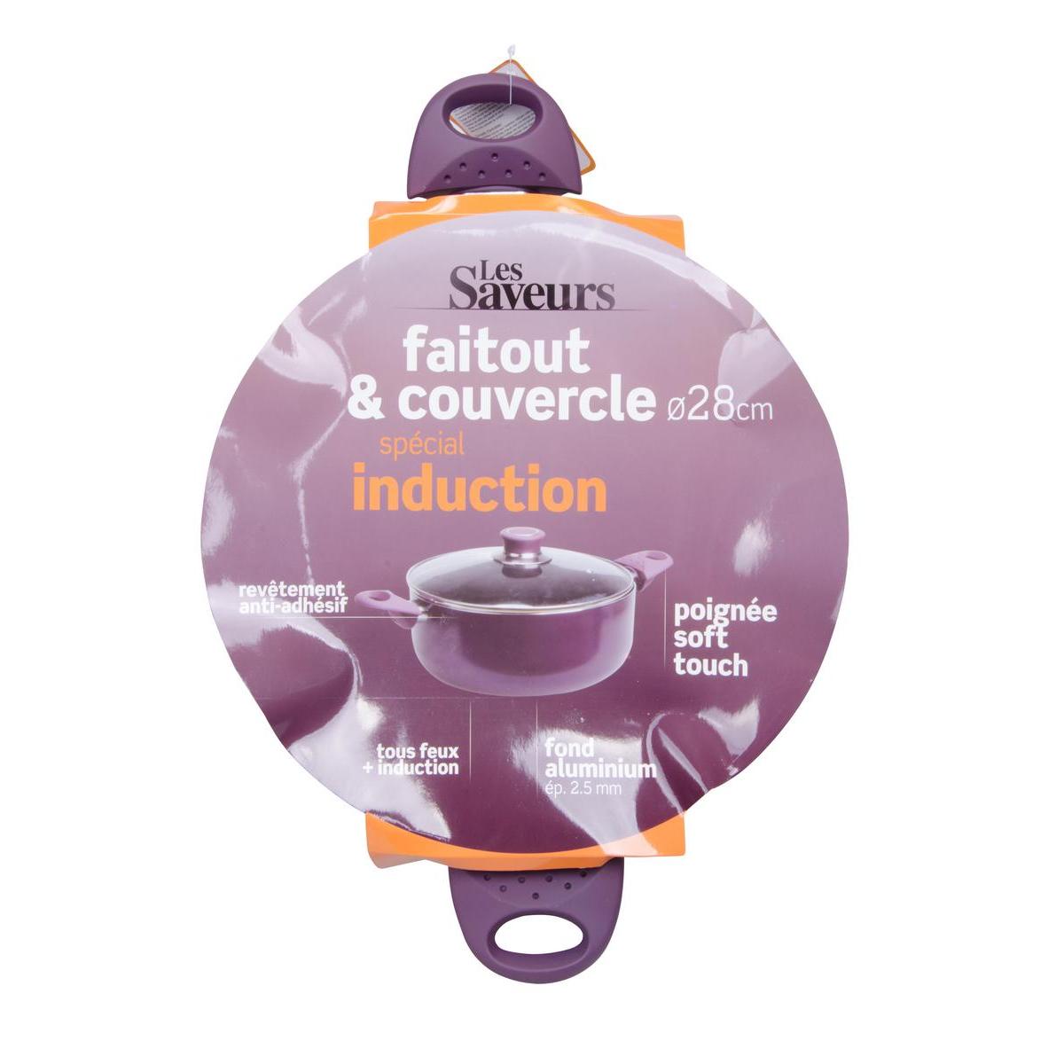 Faitout avec couvercle - Aluminium - 28 x 10 cm - Noir Gris Faitout avec couvercle - Aluminium - 28 x 10 cm - Noir Gris