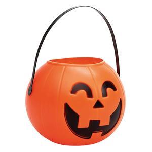 Chaudron citrouille - ø 17 x H 14 cm - Orange, noir