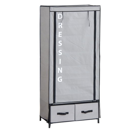 Armoire Penderie Acier Tnt Ny Dressing Gris Beige Rangement Tissu La Foir Fouille