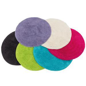 Tapis salle de bain - 100 % coton - Ø 60 cm - Différents coloris