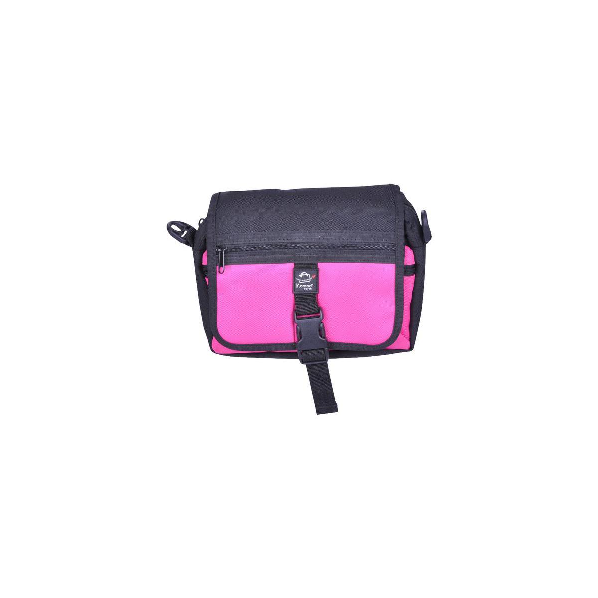 Sac 3 poches en polyester - 17 x 5 x 12 cm - Noir, Rose Sac 3 poches en polyester - 17 x 5 x 12 cm - Noir, Rose