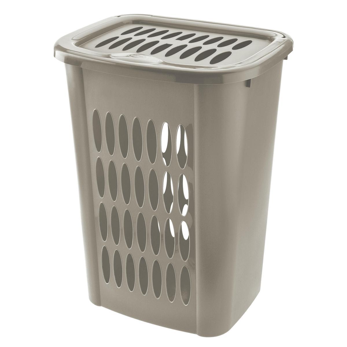 Coffre à linge - Plastique - 45 x 33 x 58,5 cm - Marron taupe Coffre à linge - Plastique - 45 x 33 x 58,5 cm - Marron taupe