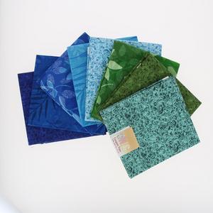 Coupon - 100% coton - 45 x 55 cm - Bleu et vert