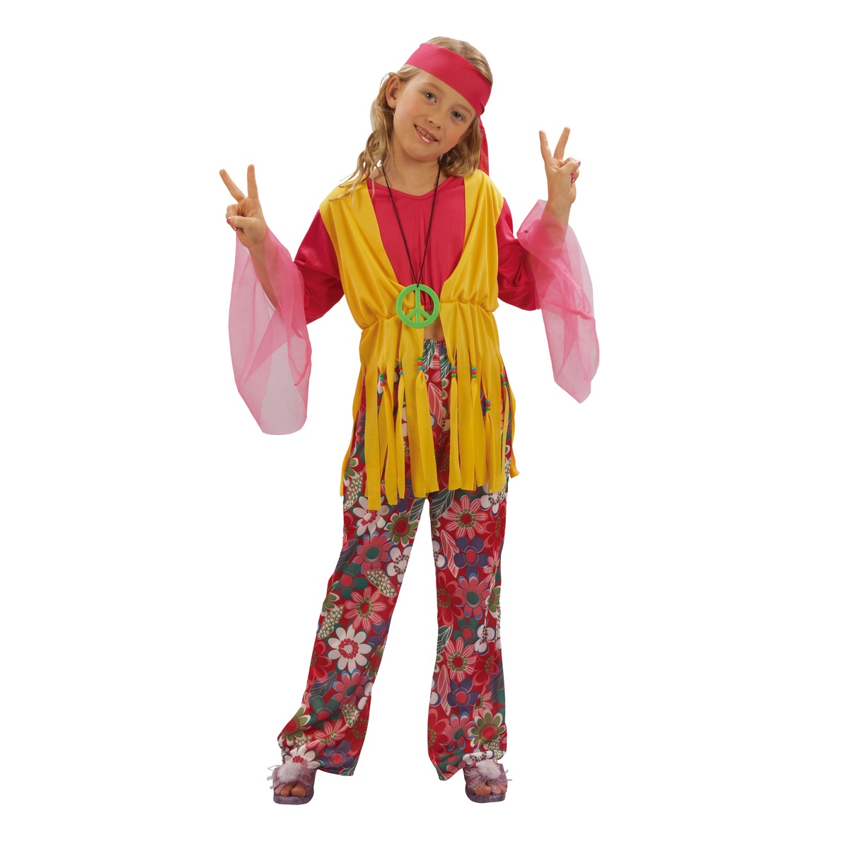 Déguisement Hippies modèle fille - T 4 à 12 ans - Multicolore