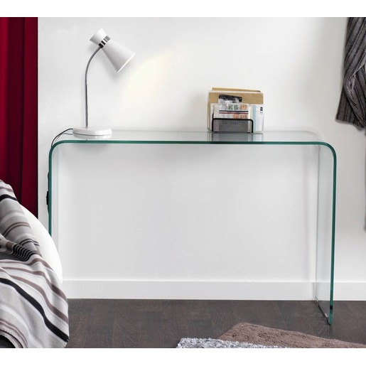 Console Irisis En Verre 115 X 35 X H 75 Cm Transparent