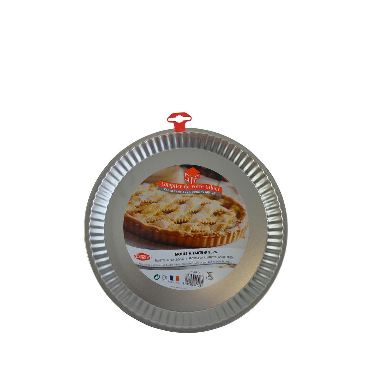Moule à tarte en acier - Diamètre 28 cm - Gris Moule à tarte en acier - Diamètre 28 cm - Gris
