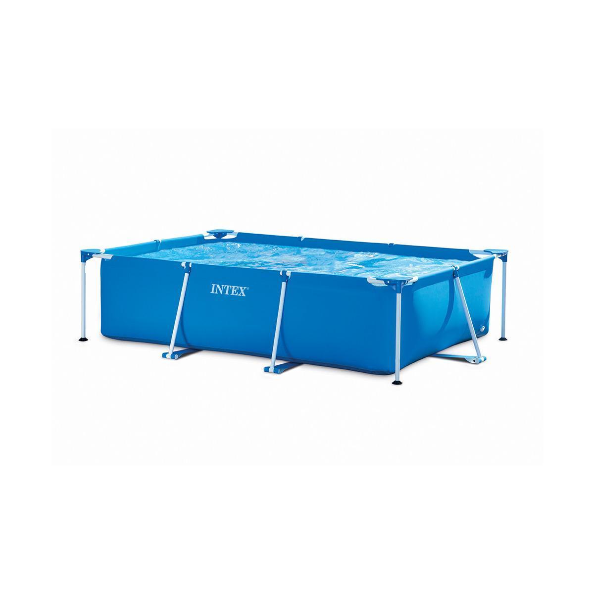piscine tubulaire rectangulaire 300 x h 75 x 200 cm bleu intex la fete de l eau la foir fouille