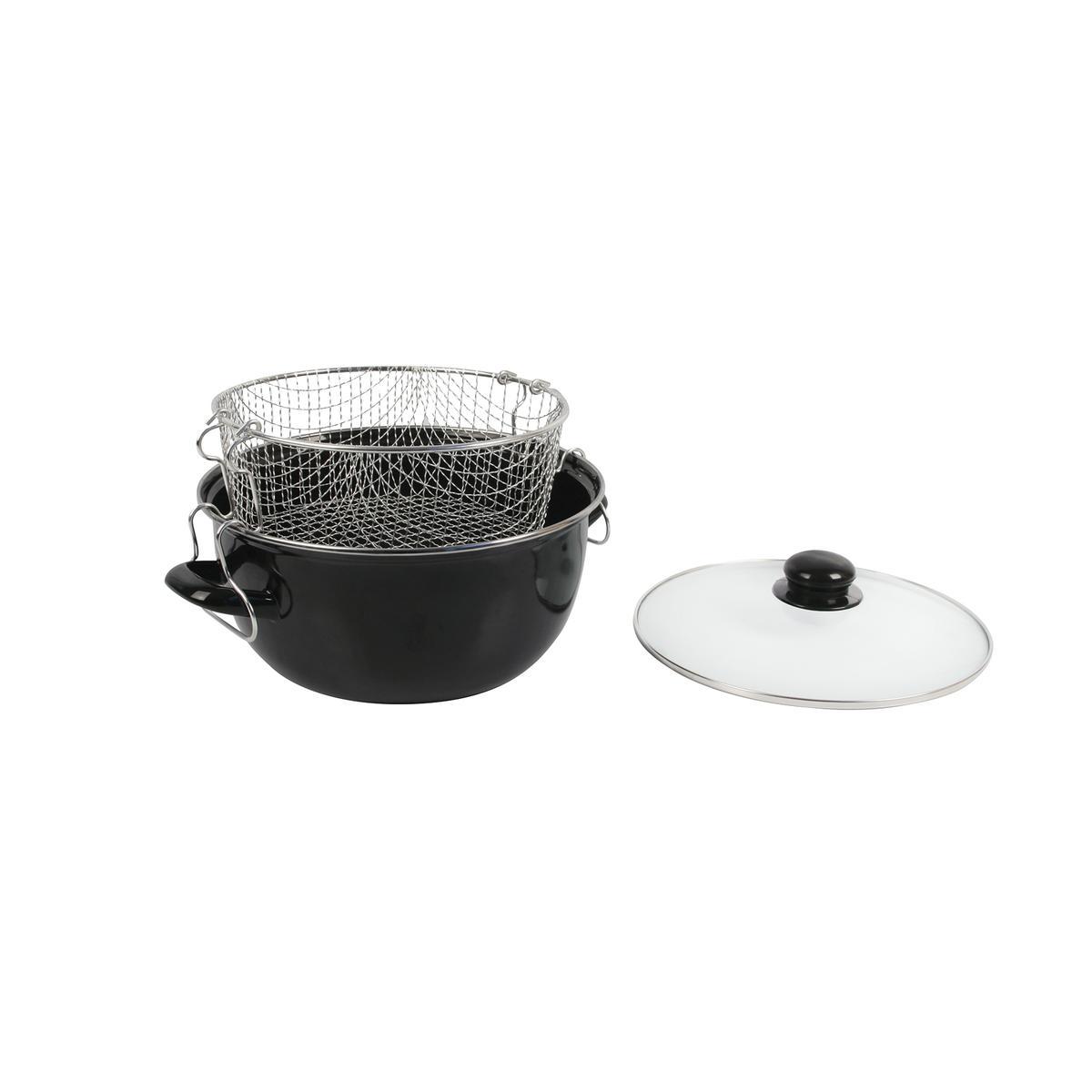 Friteuse - Email - Diamètre 26 cm - Noir Friteuse - Email - Diamètre 26 cm - Noir