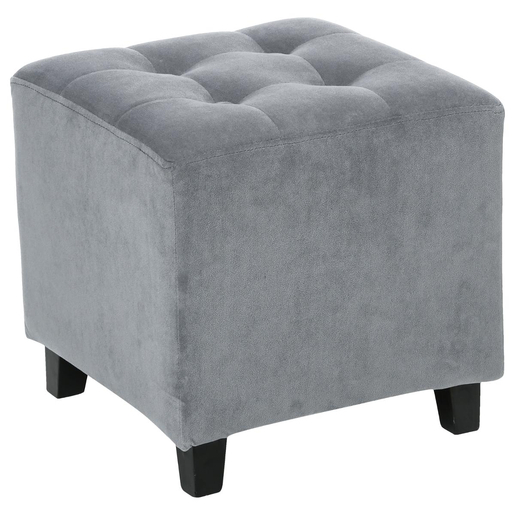 Pouf Velours Leandre Gris Meubles De Salon La Foir Fouille