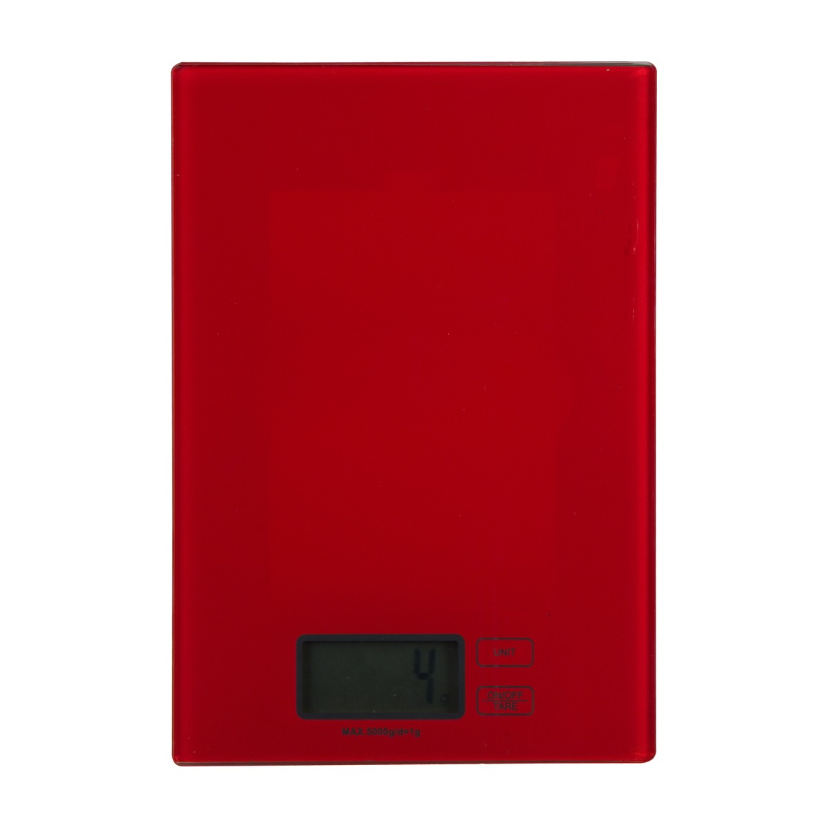 Balance de cuisine électronique - 1 à 5 kg - 22 x 15 cm - rouge Balance de cuisine électronique - 1 à 5 kg - 22 x 15 cm - rouge