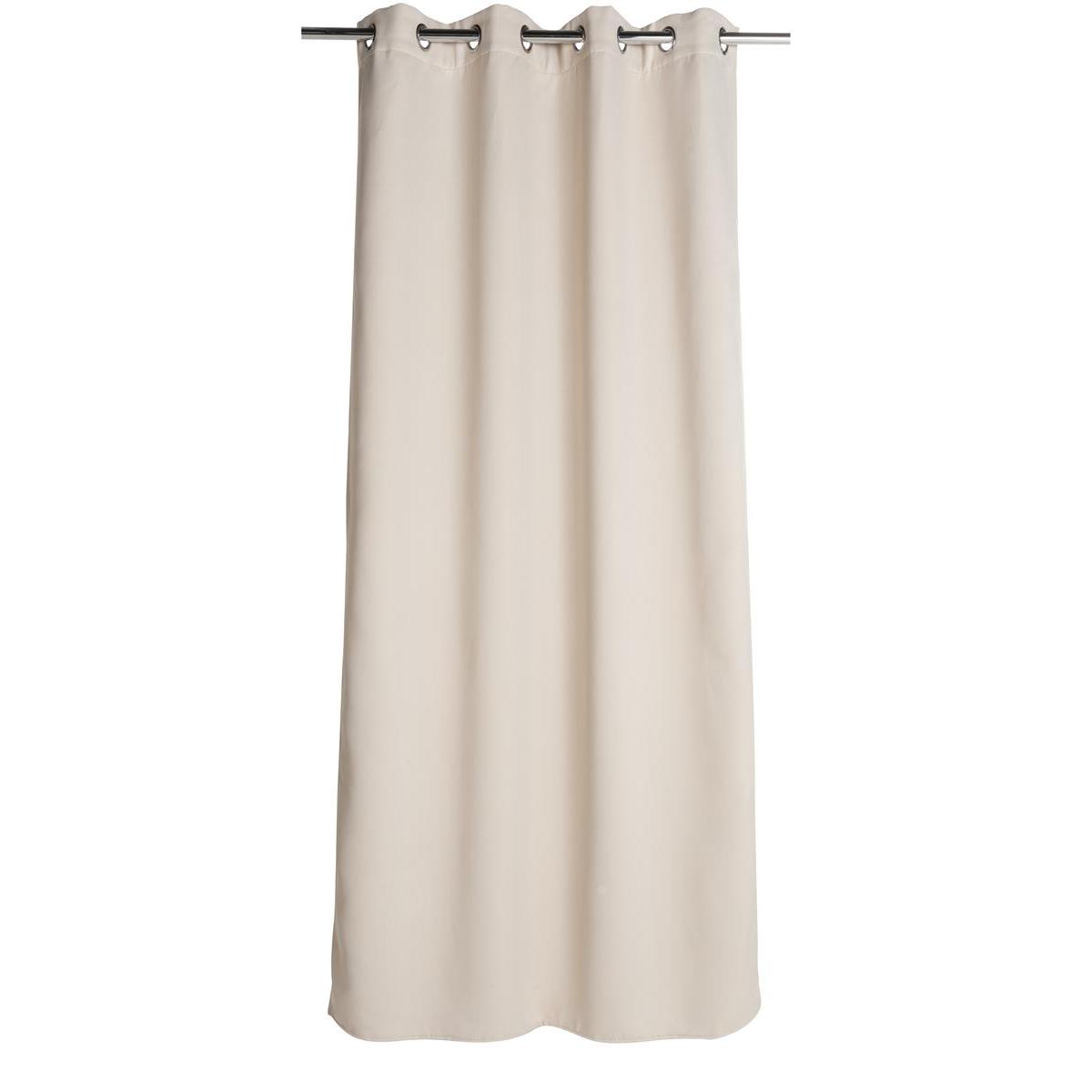rideau occultant a œillets polyester beige rideaux pret a poser la foir fouille