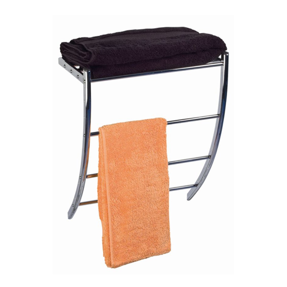Porte-serviettes mural à fixer collection Luna en métal - 38 x 23 x 47 cm - Gris Porte-serviettes mural à fixer collection Luna en métal - 38 x 23 x 47 cm - Gris