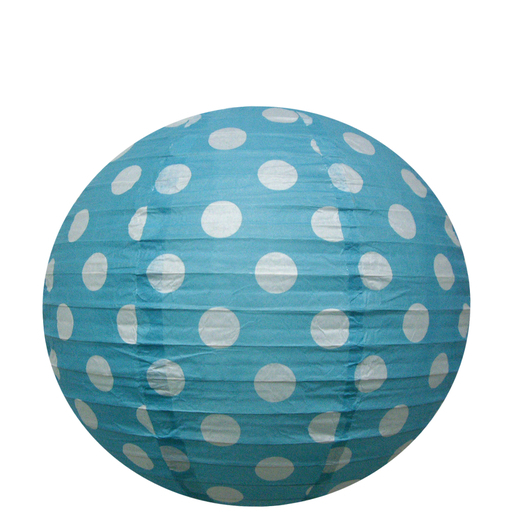 Boule japonaise à pois - Papier - Diamètre 35 cm - Bleu Boule japonaise à pois - Papier - Diamètre 35 cm - Bleu