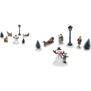 Lot de 7 accessoires village de Noël - Différents modèles