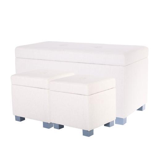 Banc De Rangement 2 Poufs Beige Meubles De Salon La Foir