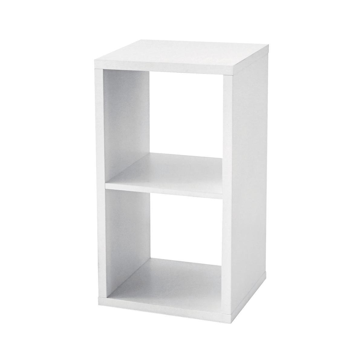 Etagere Cube 2 Cases 34 8 X 30 X H 66 Cm Blanc Meubles De Chambre La Foir Fouille