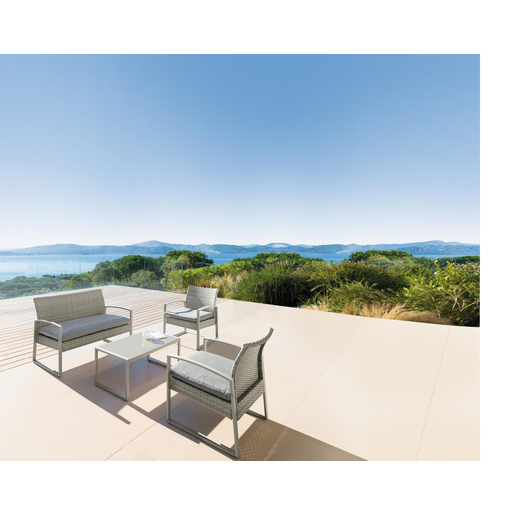Salon Crete Gris Beige Mobilier De Jardin La Foir Fouille