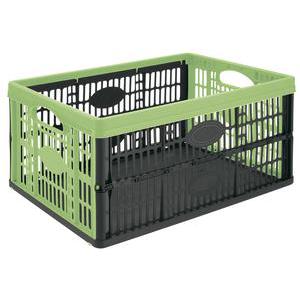 Casier pliant en plastique collection voila - 32 litres - 47,5 x 35 x 23,6 cm - noir, vert