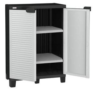 Armoire basse Space Winner - L 68 x H 89 x l 38 cm - Gris
