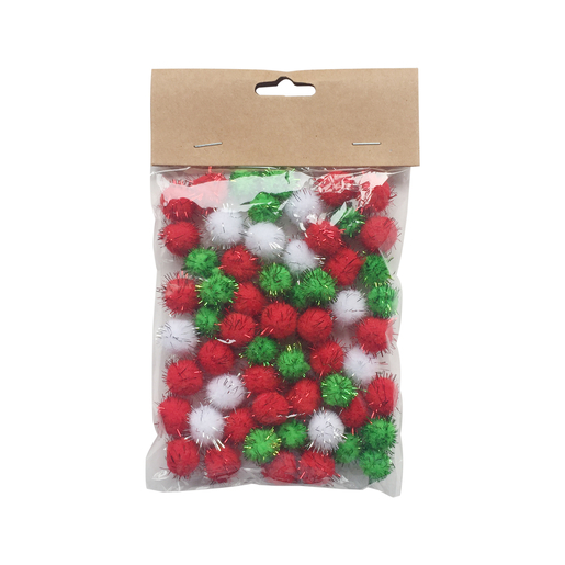 Pompons 3 Couleurs Loisirs Creatifs De Noel La Foir Fouille