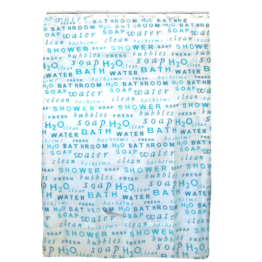 Rideau de douche Texte en polyester - 180 x 200 cm - Bleu Rideau de douche Texte en polyester - 180 x 200 cm - Bleu