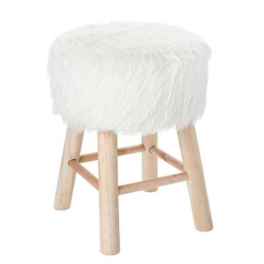 Tabouret Effet Fourrure O 30 X H 42 Cm Marron Meubles De