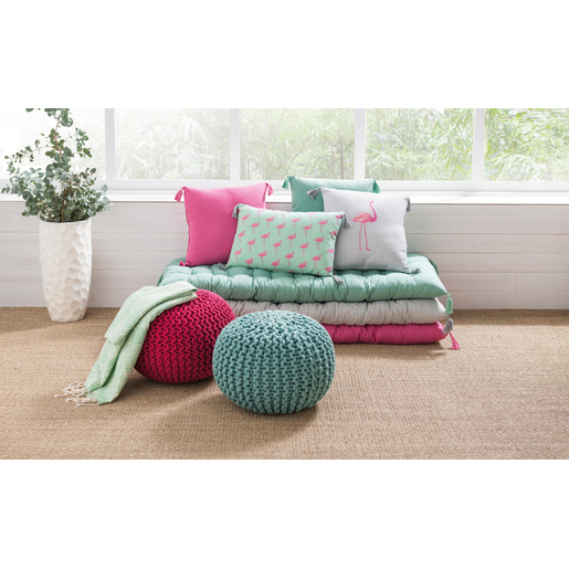 Pouf Tricote Gris Poufs Et Coffres La Foir Fouille