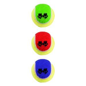 3 balles de tennis pour chien - Caoutchouc et polyester - Ø 6 cm - Multicolore