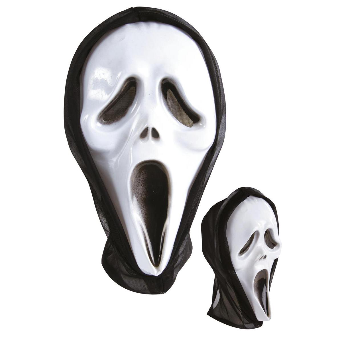 Masque fantôme hurlant en PVC - Taille adulte - Noir et blanc Masque fantôme hurlant en PVC - Taille adulte - Noir et blanc
