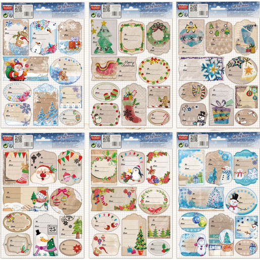 10 étiquettes cadeau de Noël - Différents modèles - Multicolore 10 étiquettes cadeau de Noël - Différents modèles - Multicolore