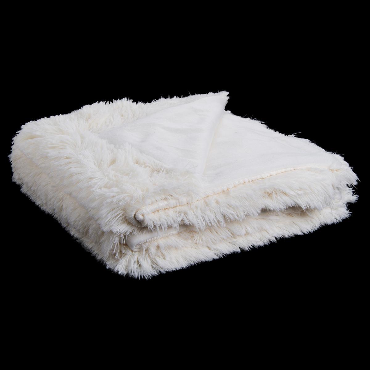Plaid Shaggy - 125 x 150 cm - Blanc Plaid Shaggy - 125 x 150 cm - Blanc
